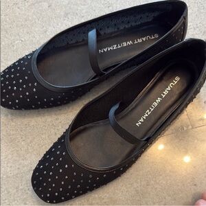 Stuart Weitzman Mesh Ballet Flats with Silver Accents